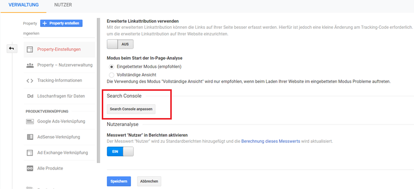 search-console-verknuepfung-google-analytics