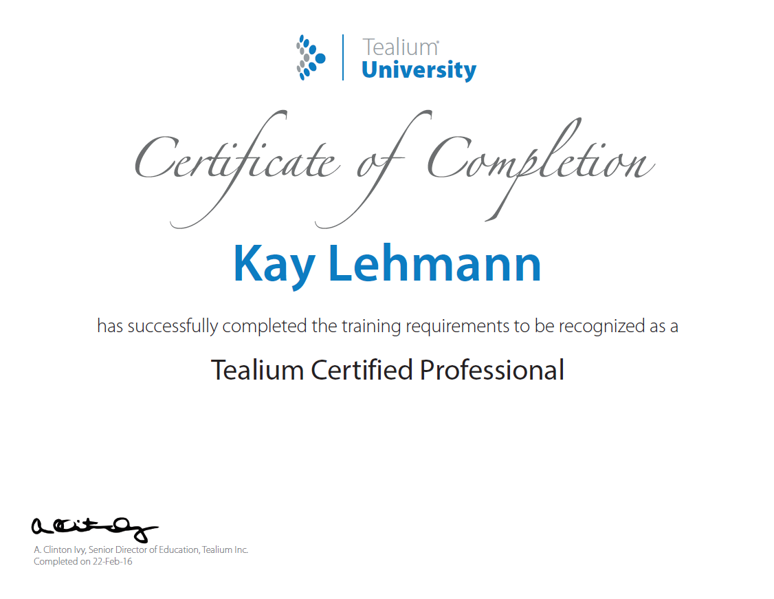 Tealium-Certified-Professional-Kay-Lehmann
