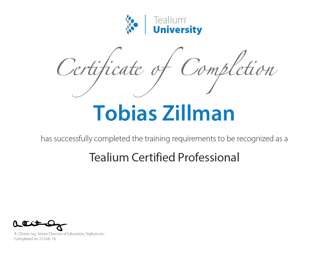 Tealium-Certified-Professional-Tobias-Zillmann